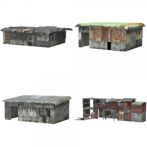 Shanty Town Buildings 1: Set 4 (for Poser)