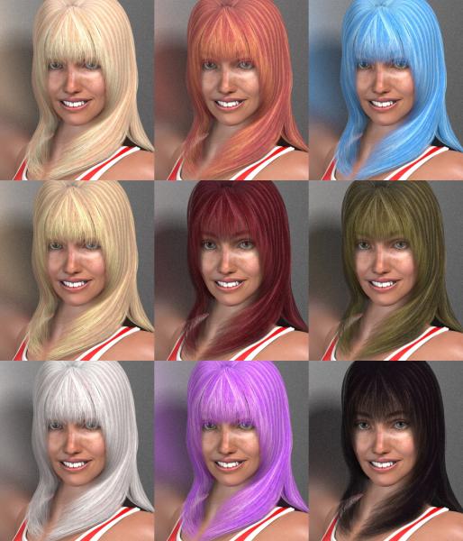 Low Poly Hair 1 - 9 colors II