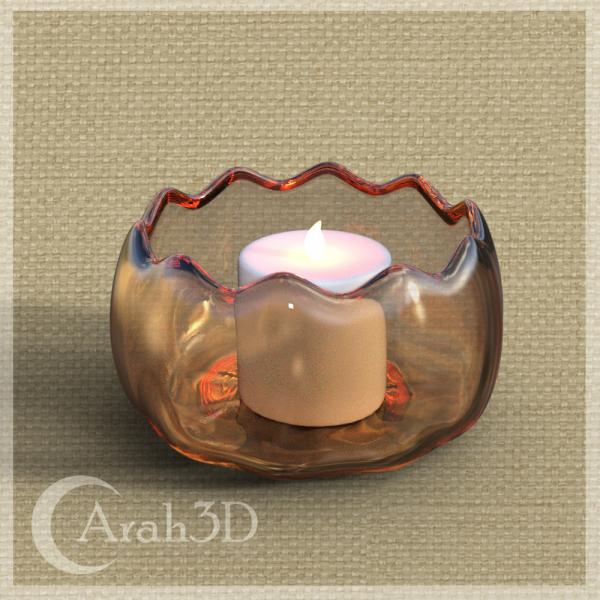 Arah3D Glass Bowl Candle