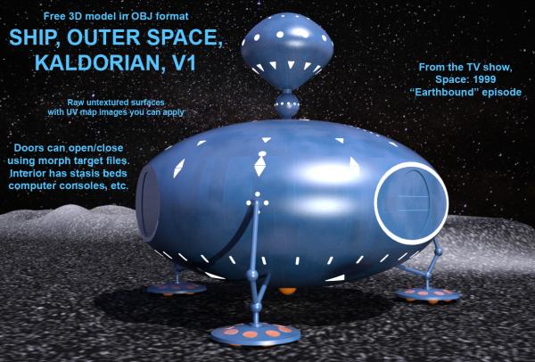 Ship, Outer Space, Kaldorian, V1, OBJ