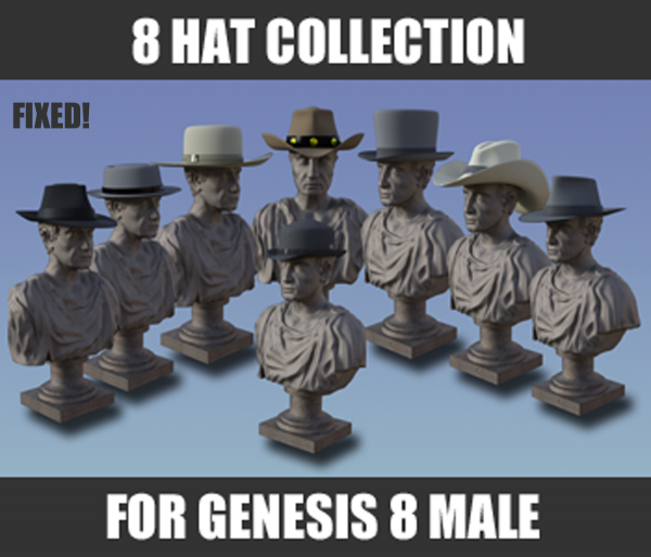 8 Hats For Genesis 8 Male