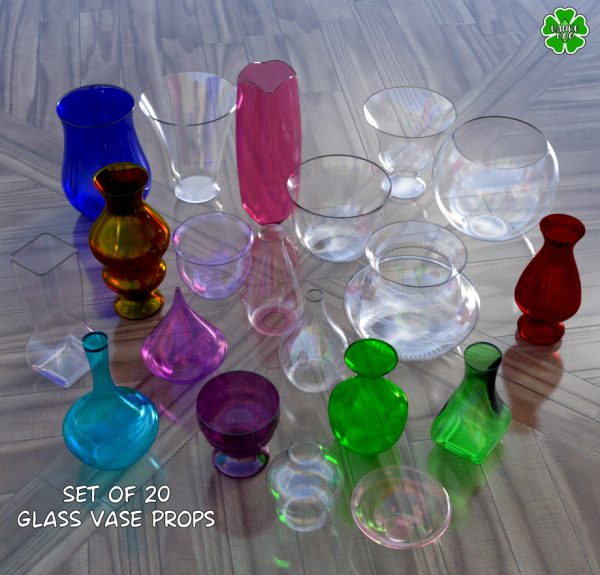 Set of 20 Glass Vase Props
