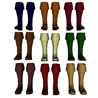 Boot Textures for the DAZ Tunics - Poser