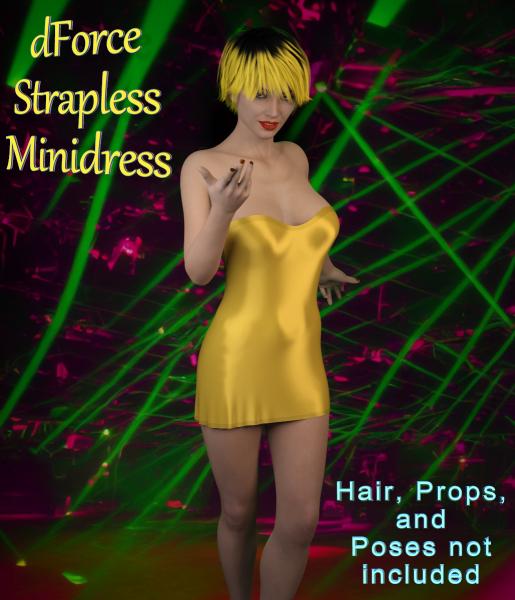 Strapless Minidress for Genesis 8 and 8.1 Females