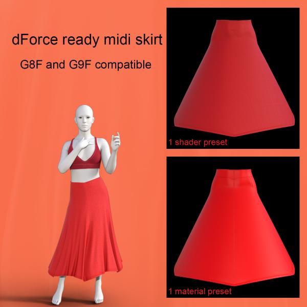 dForce Red skirt for G8F and G9F