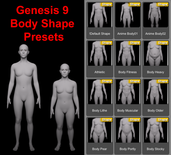 Genesis 9 Body Shape Presets