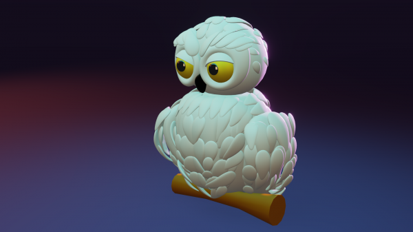 low poly owl model