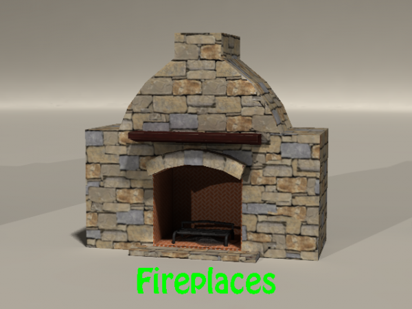 Fireplace Props for Poser