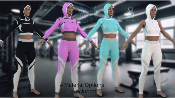 Hooded Yoga Wear for Genesis 8 Females