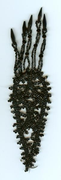 black antique beadwork on lace
