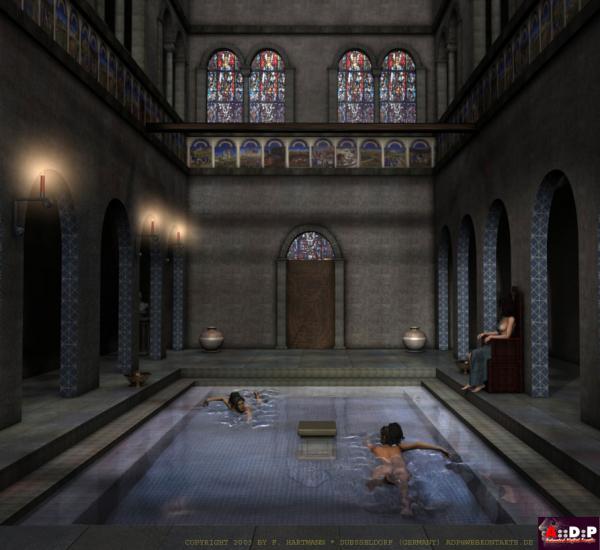 Poser Scene: Gothic style spa
