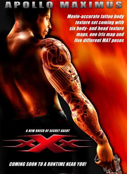 xXx-Xander Cage texture set for Apollo Maximus