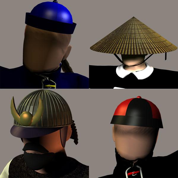 4 Oriental Hats