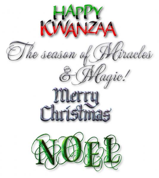 Christmas &amp; Holiday 3D Text PNG Format.