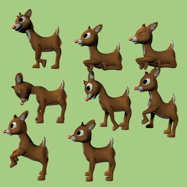 8 poses for free "Rudolph"