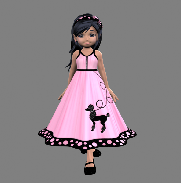 Poodle Pink Dress Texture