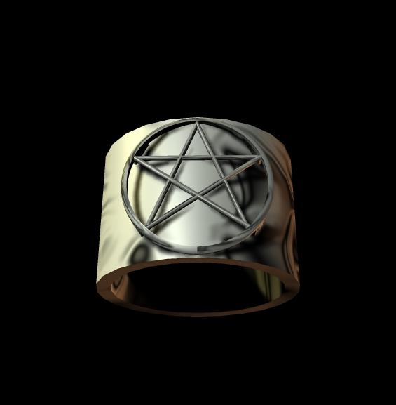 witches pentagram ring