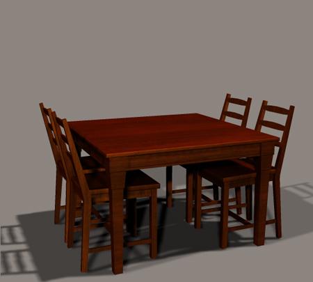 Table and Chairs for Poser 6