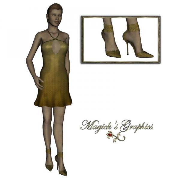 Magick&#039;s Brown Dress With Matching Shoes