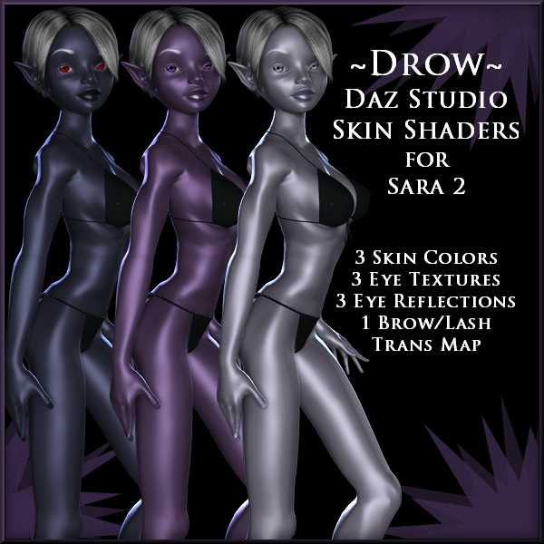 Drow Skin Shaders for Sara