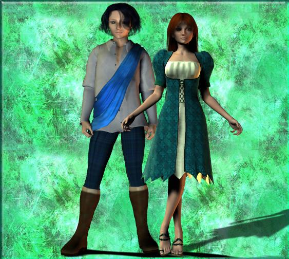 Emrys and Arian - Clothing Mat Poses