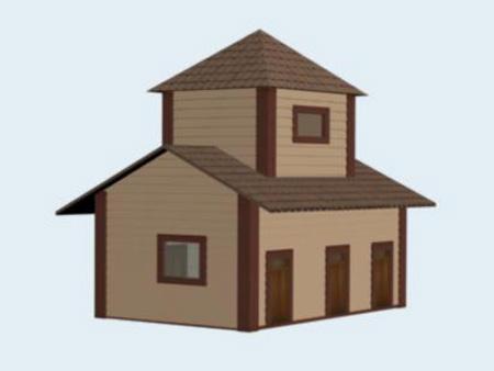 House for 3d Max 9, 3DS and obj