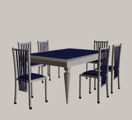 Table and Chair for Poser, scene and props