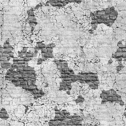 Crumbling Plaster on Bricks Bump Map