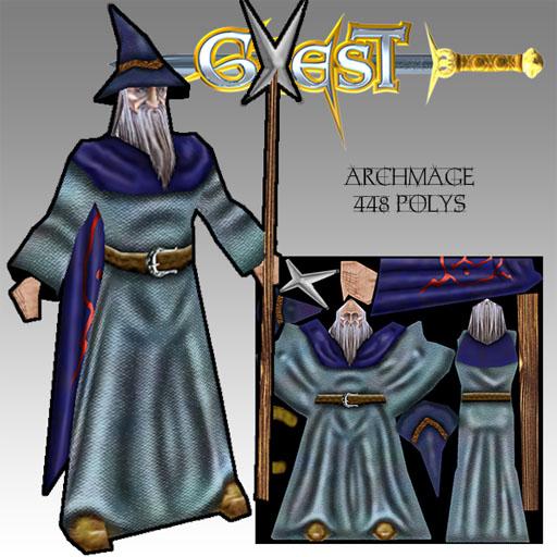 Archmage: low poly RTS game character