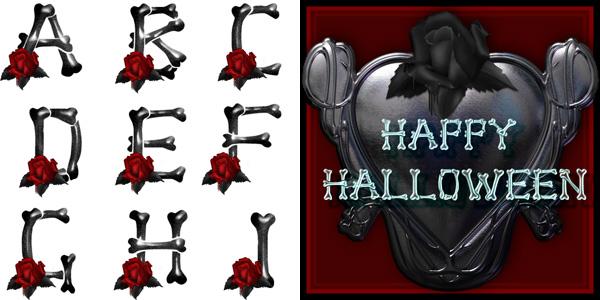 Halloween font and background