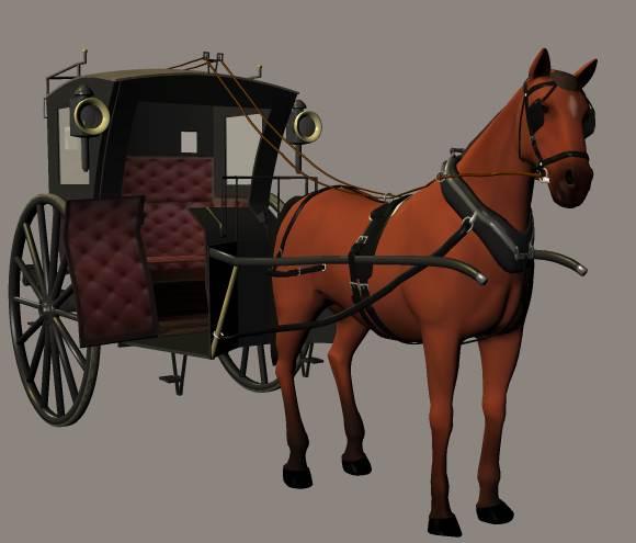 Hansom Cab and harness