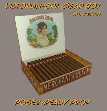 Victorian Era Cigar Box With Cigars