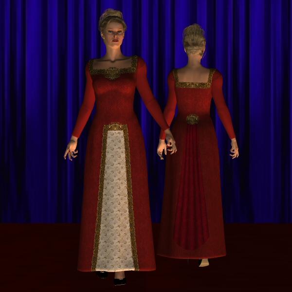 Golden Red for Daz Morphing Fantasie dress