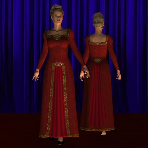 Golden Red 2 for Daz Morphing Fantasie dress