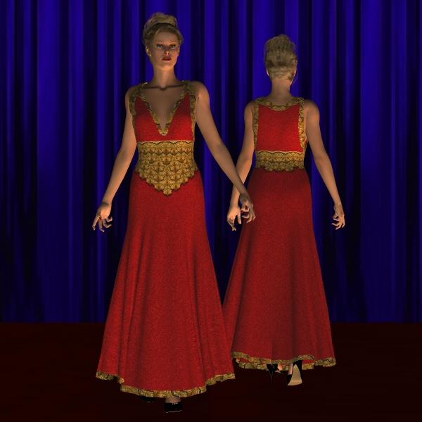 Golden Red for Daz Morphing Starlet Dress