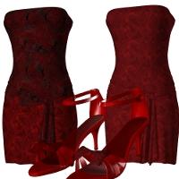 Afterglow Dress Texture red