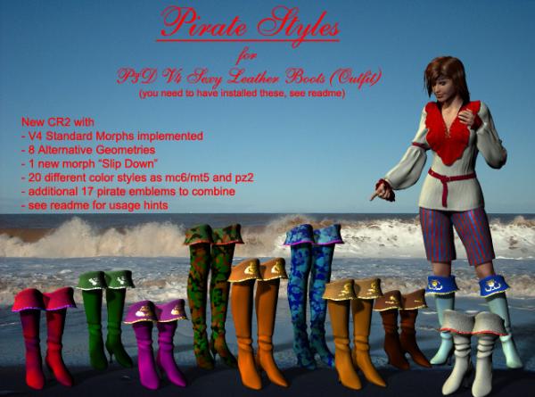 V4 - Pirate Styles for P3D V4 Sexy Leather Boots