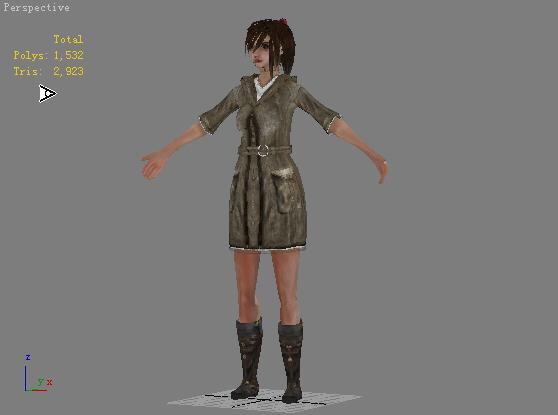 Girl 3d model,with textures.