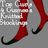 Toe curls for Gizmee's Knitted Stockings