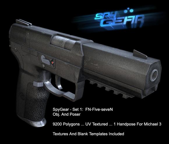 SpyGear Set1: FN57-pistol (poser, obj)