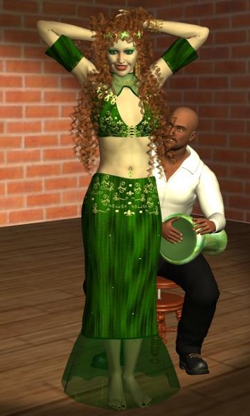 Green Bellydance Costume for V4