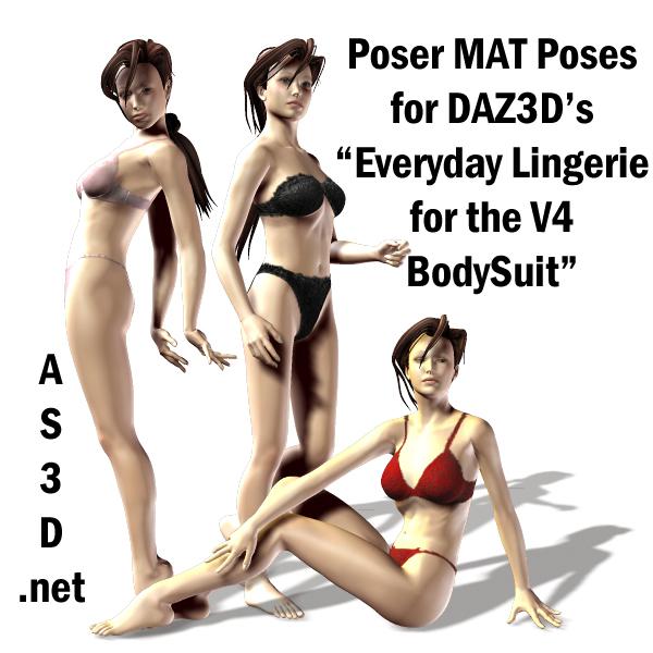 Poser MAT Poses for DAZ3D's Everyday Lingerie