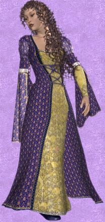 Blue-gold medieval style for PoTS Dress