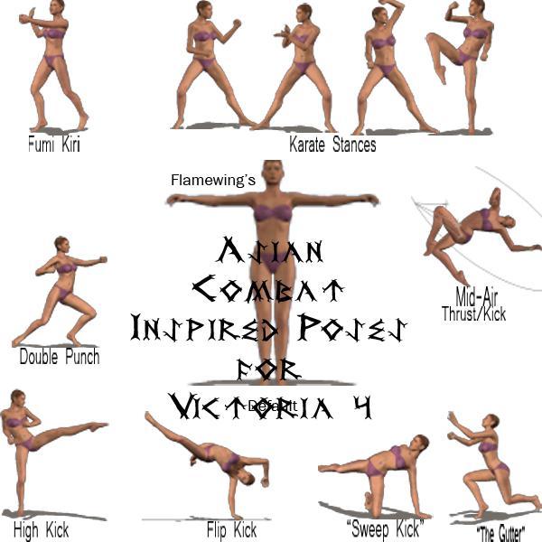 Free Asian Inspired Combat Poses for V4/V3