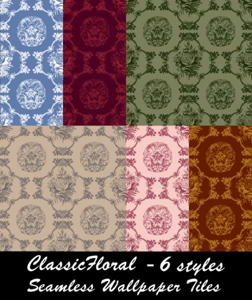 Seamless wallpaper:The Classic Floral Collection