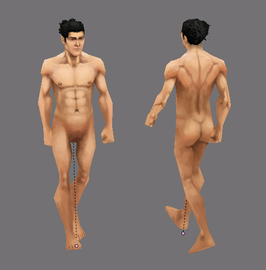 Male Ultra Low Poly Model with WalkCycle