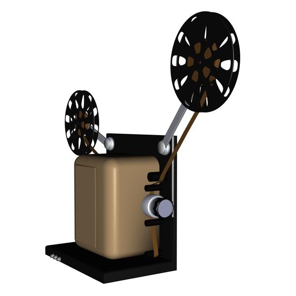 Old Reel to Reel Movie Projector OBJ