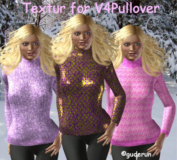 10new Textures for the free Winter Pullover for V4