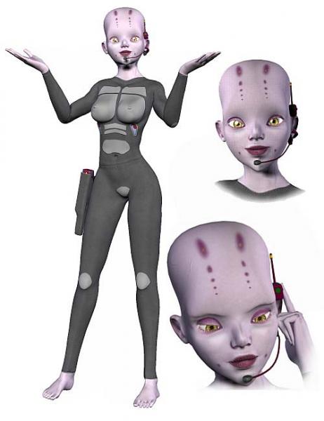 Alien Woman character for 3D Universe Sara figure.