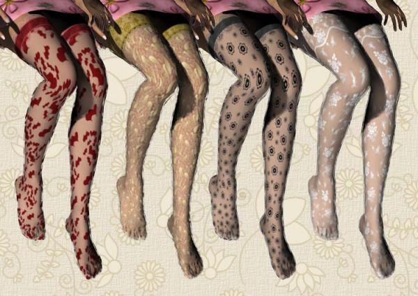 Lace Thigh Highs for Long Conforming Socks